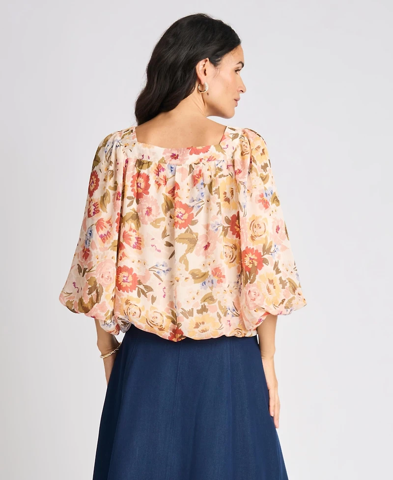 Vince Camuto Women's Square Neck Bubble Blouse
