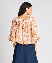Vince Camuto Women's Square Neck Bubble Blouse