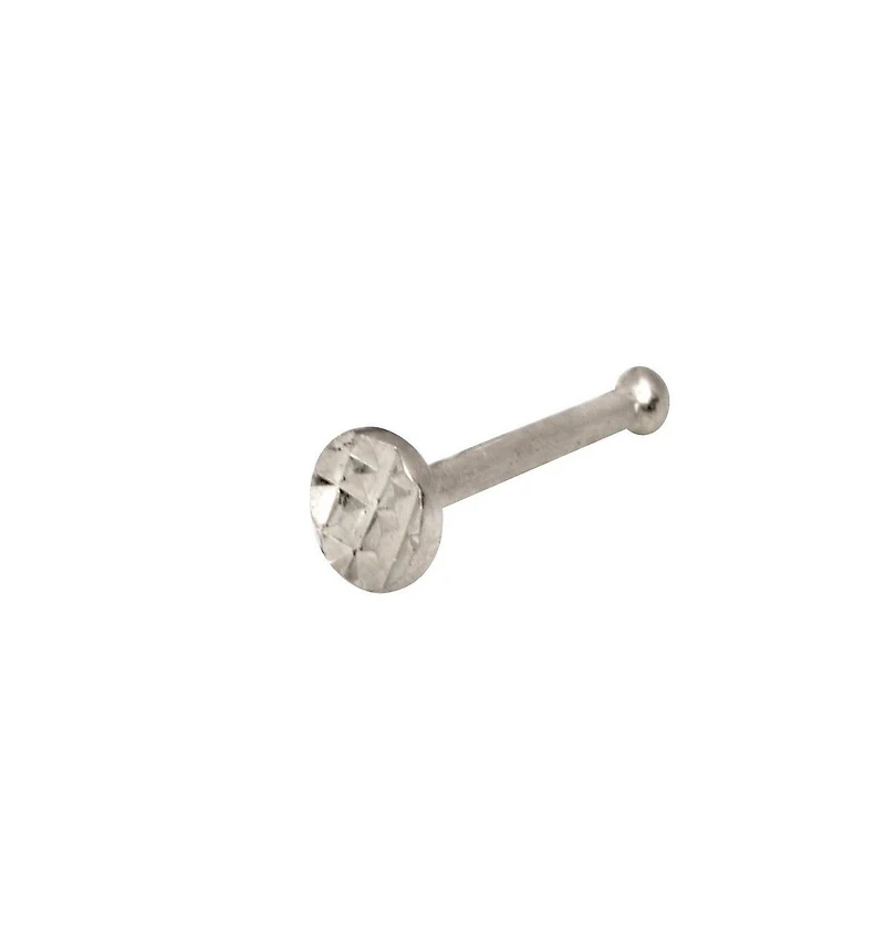 Curata Jewelry Sparkle-Cut 3mm Circle Nose Stud 14k Yellow Gold