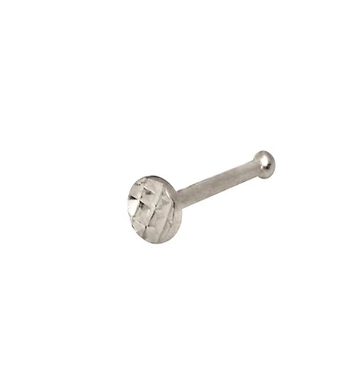 Curata Jewelry Sparkle-Cut 3mm Circle Nose Stud 14k Yellow Gold