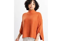 Caldwell Collection Women's Lori Turtleneck High-Low 3/4-Sleeve Sweater