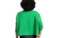 Caldwell Collection Women's Jordan Turtleneck Cropped 3/4-Length Sleeves Sweater