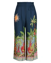 City Chic Plus Fools Paradise High-Rise Print Wide-Leg Pants