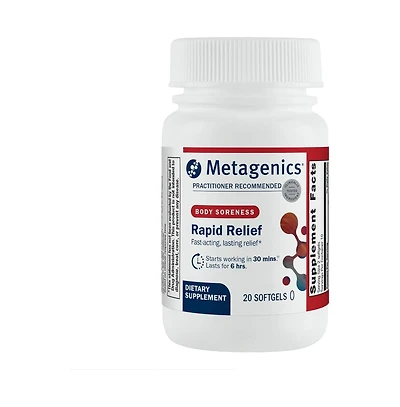 Metagenics Rapid Relief Herbal Softgel with Turmeric and Boswellia Supports Fast Relief for Muscle, Back and Joint Discomfort 20 Softgels