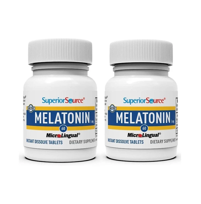 Superior Source Melatonin 5 Milligram Under The Tongue Quick Dissolve 60 Micro Tablets with Chamomile, Sleep Support, for Adults, Non-gmo