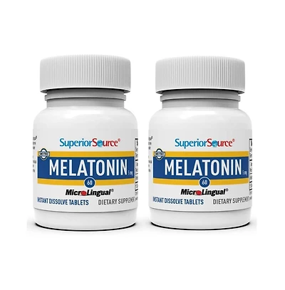 Superior Source Melatonin 5 Milligram Under The Tongue Quick Dissolve 60 Micro Tablets with Chamomile, Sleep Support, for Adults, Non-gmo