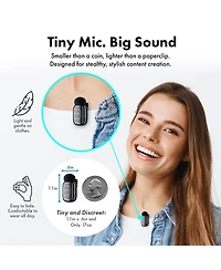 Movo NanoMic Dual Lightning Wireless Microphone for iPhone 14 and below (Lightning) w/ Wmx-HM2 Wireless Handle