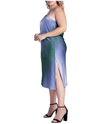 Standards & Practices Plus Avi Ombre Asymmetrical Satin Midi Dress