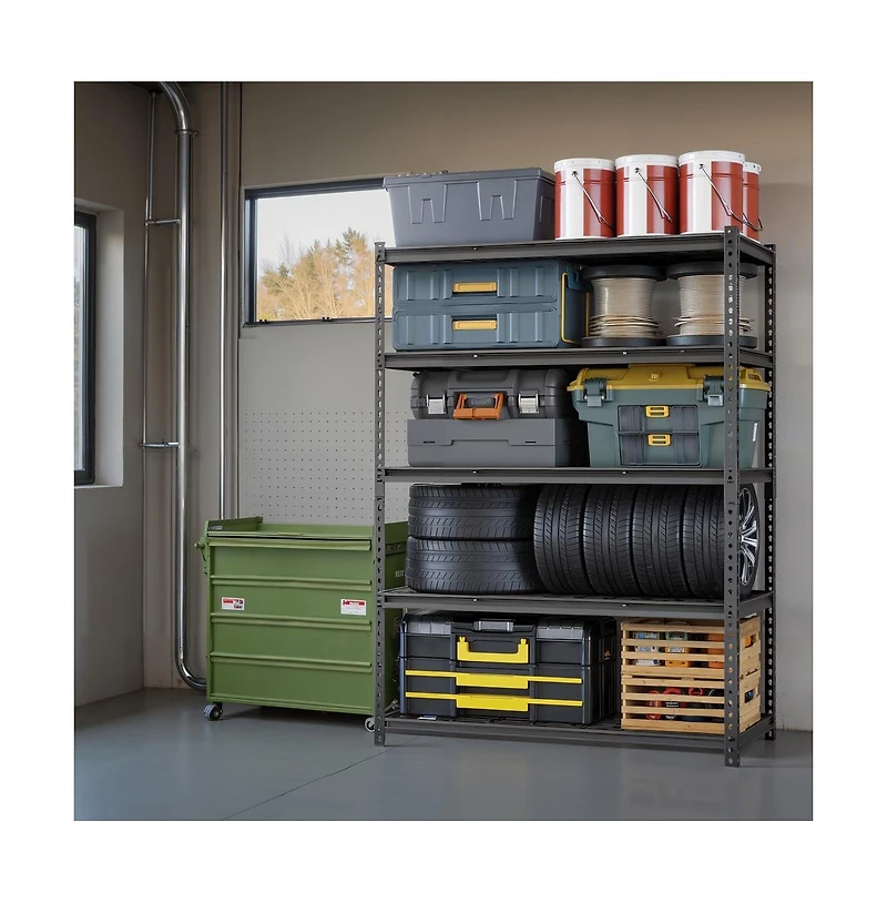 SongmicsHome 5-Tier Storage Shelves, Heavy-Duty Garage Shelving Unit, 24 x 48 x 72 Inches