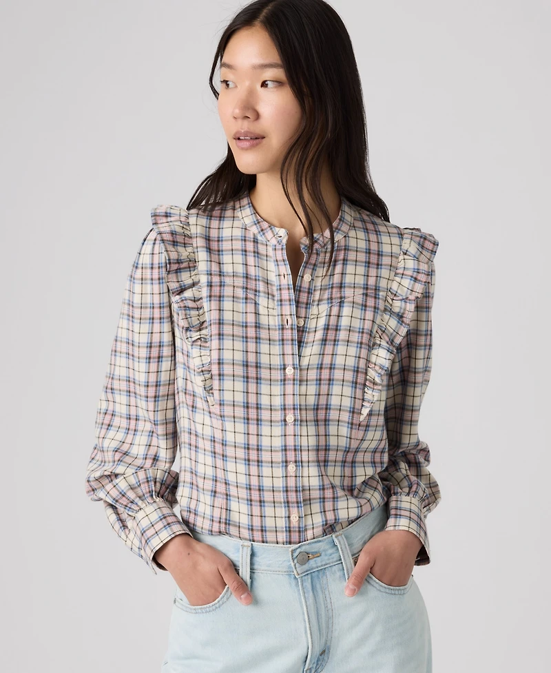 Levi's Women's Jessie Western Plaid Flannel Blouse