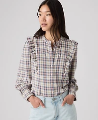 Levi's Women's Jessie Western Plaid Flannel Blouse