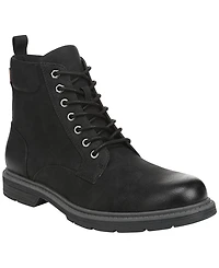 Dr. Scholl's Men's August Lace-Up Round Toe Side Zip Faux Leather Boots