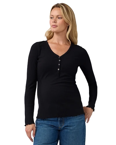 Ingrid + Isabel Women's Long Sleeve Rib Nursing Henley