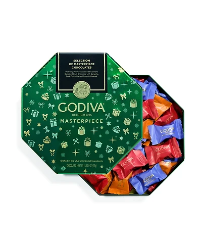 Godiva Masterpiece Holiday Chocolate Gift Tin, 50-Piece
