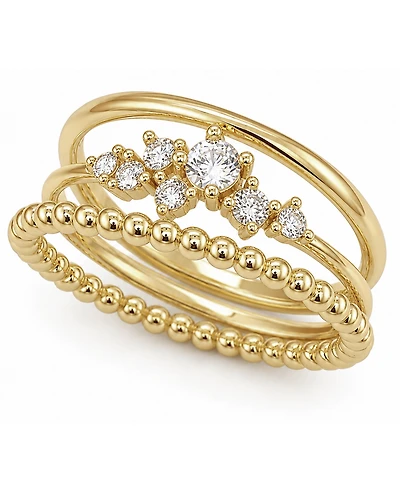 And Now This Cubic Zirconia Triple Stack Ring