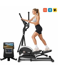 Fed Fitness Yosuda Magnetic Front Drive Elliptical 18.5" Stride, Adjustable Resistance Home Cardio Machine with Lcd and Non-Slip Pedals