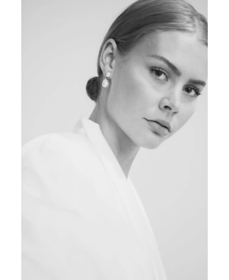 A.b. Ellie Pearl Double Drop Earrings