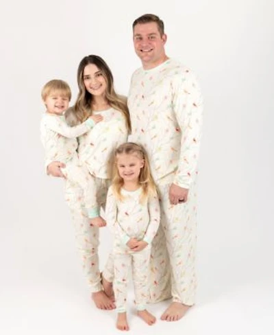 Leveret Matching Family Ivory Birds Viscose Cooling Pajamas