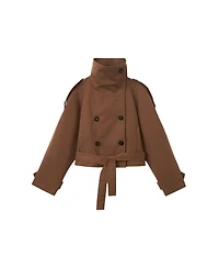Mango Women's Cropped Double-Breasted Trench Coat