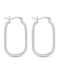 And Now This Crystal In & Out Oblong Hoop Earrings in Silver-Plate