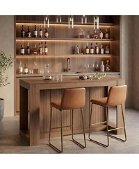 Tribesigns Industrial Bar Table for 4-6, Rectangle Counter Height Pub Table