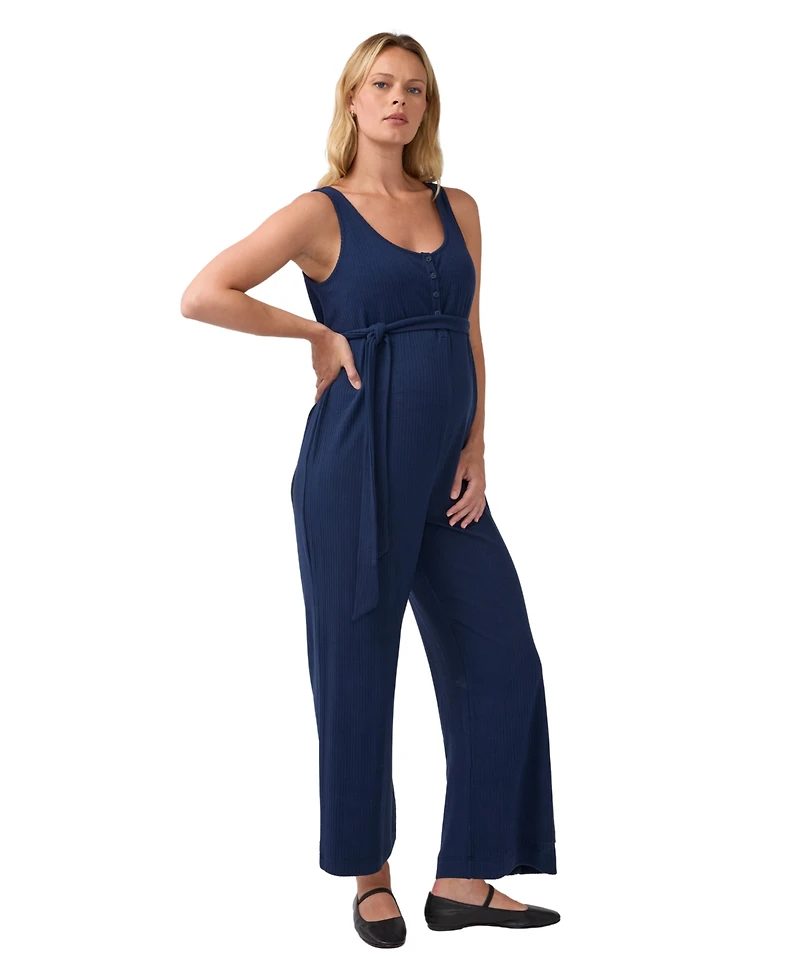 Ingrid + Isabel Women's Sleeveless Wide Leg Knit Jumpsuit