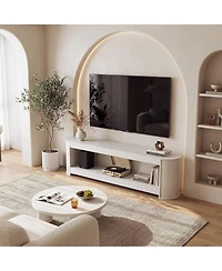 Tribesigns Tv Stand for 65 Inches, Wooden Entertainment Center with Storage