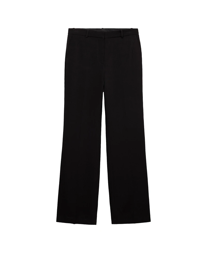 Mango Women's Selection Straight Mid-Rise Viscose Trousers