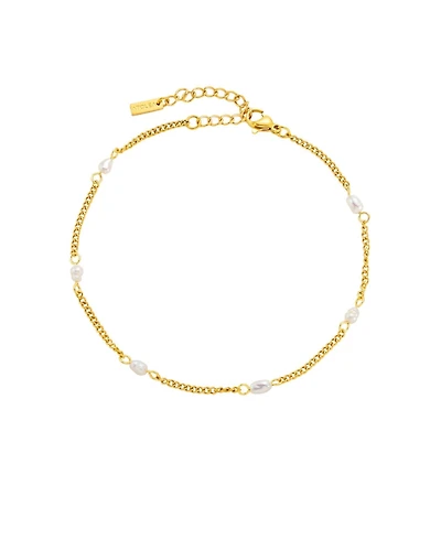 Atolea Imitation Pearl Gold-Tone Adjustable Anklet