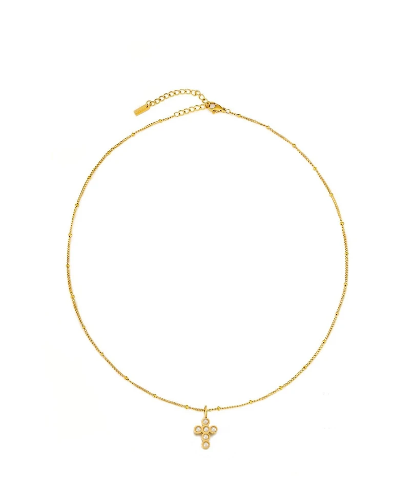 Atolea Pearl Cross Necklace