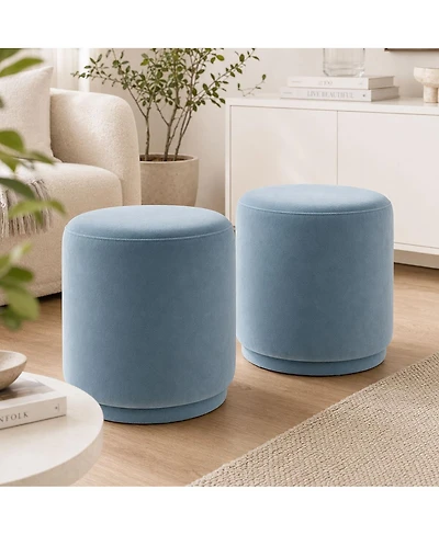 Maison Boucle Round Swivel Ottoman,360-Degree Rotating Accent Seat for Living Room or Office