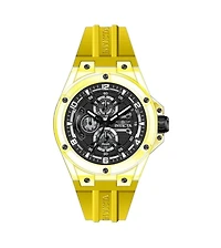 Invicta Men's Quartz Racing Yellow Rubber Band Watch, 46mm