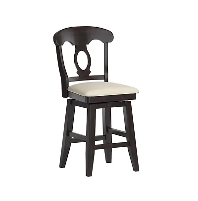 iNSPIRE Q Lea Oval Swivel Counter Stool with Linen Seat