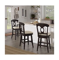 iNSPIRE Q Lea Oval Swivel Counter Stool with Linen Seat