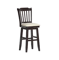 iNSPIRE Q Lea Slat Swivel Bar Stool with Linen Seat