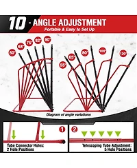 Zealfeel 6x4FT Soccer Rebounder Net - Kickback Trainer with 10 Angles (55deg-120deg) for Passing, Ball Control and Volley Practice, Portable Net