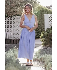 Petal and Pup Women's Vanessa V-Neck Striped Maxi Dress