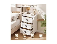 3 Drawers End Storage Wood Side Nightstand