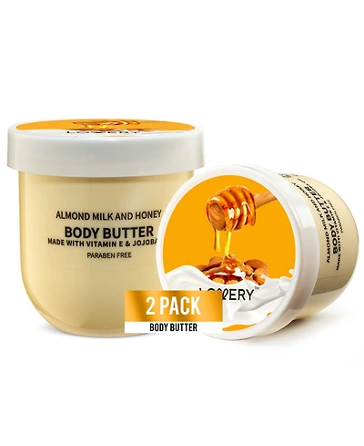 Lovery Almond Milk and Honey Whipped Body Butter, 2-Pack Body Care Set