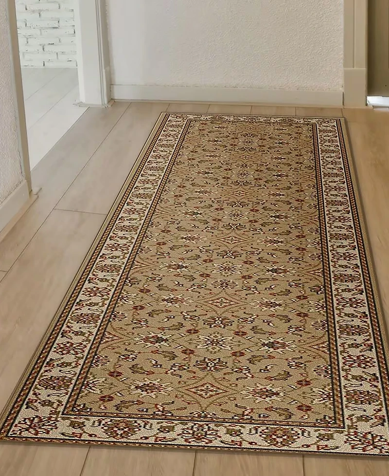 Closeout! Km Home 1592/1074/Beige Pesaro Beige 2'2" x 7'7" Runner Rug