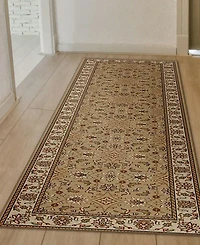 Closeout! Km Home 1592/1074/Beige Pesaro Beige 2'2" x 7'7" Runner Rug