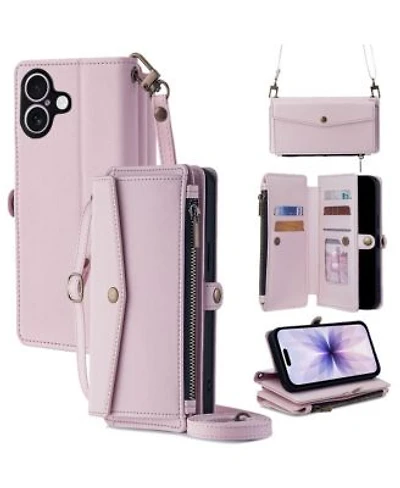 Artudatech Wallet Case For Iphone 12 17 Card Holder With Removable Wrist Crossbody Straps