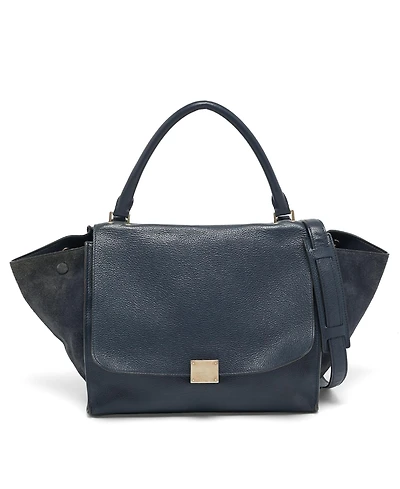 Pre-Owned Celine Women's Medium Trapeze Leather and Suede Top Handle Bag