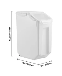 Sugift 4.5 Gallon Airtight Rice and Pet Food Storage Container 2 Pack with Wheels and Measuring Cups