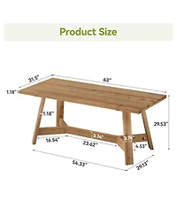 Tribesigns Dining Table,Farmhouse Brown Dinner Tables