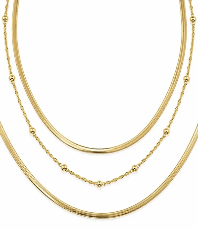 18K Gold Plated Layered Chain Necklace