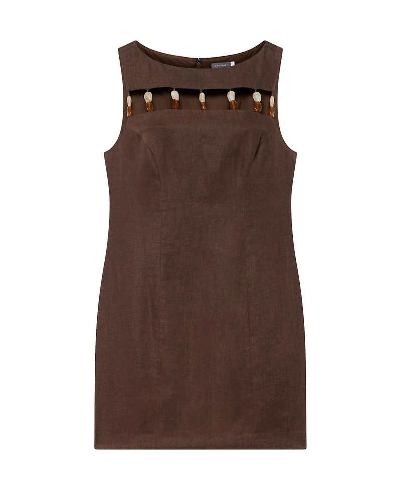 Mint Velvet Women's Beaded Cutout Mini Dress