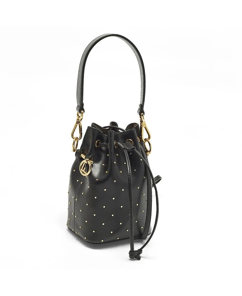Pre-Owned Fendi Women's Mon Tresor Mini Studded Leather Bucket Bag