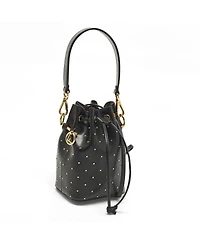 Pre-Owned Fendi Women's Mon Tresor Mini Studded Leather Bucket Bag
