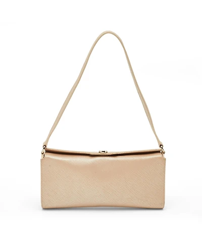 Pre-Owned Salvatore Ferragamo Women's Gancini Metallic Saffiano Leather Clutch Bag